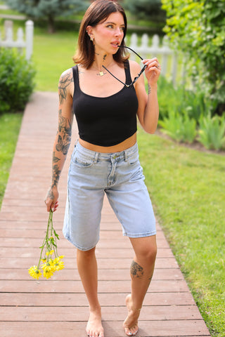 Jade High Waist Denim Jorts