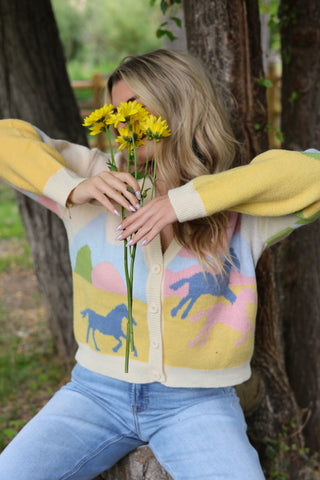 Pastel Horses Cardigan