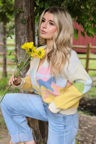 Pastel Horses Cardigan