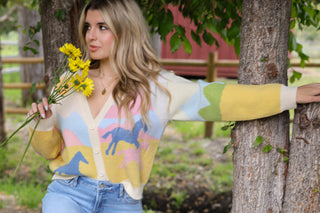Pastel Horses Cardigan