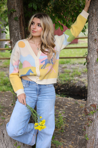 Pastel Horses Cardigan