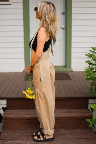 Country Girl Overalls ~ Tan