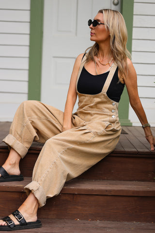 Country Girl Overalls ~ Tan