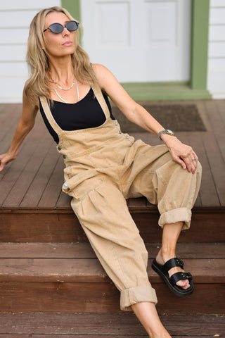 Country Girl Overalls ~ Tan