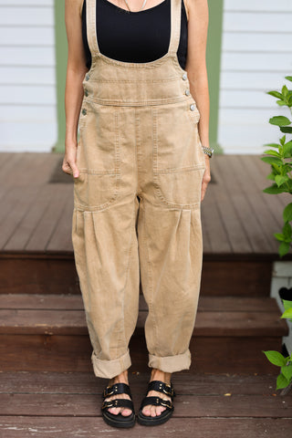 Country Girl Overalls ~ Tan