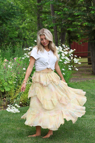 Sunwashed Ruffle Tier Maxi Skirt