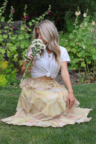 Sunwashed Ruffle Tier Maxi Skirt