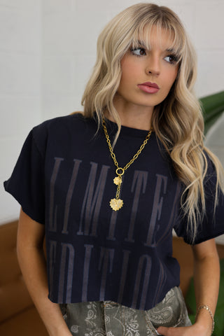 Limited Edition Blacked Out Cropped Graphic Tee