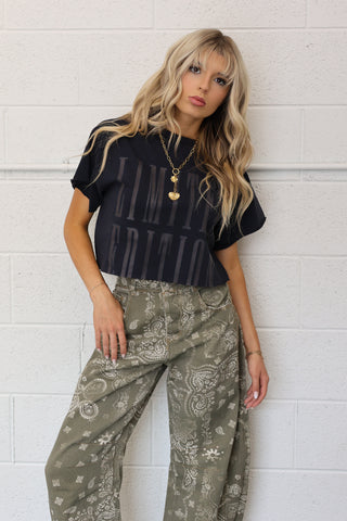 Limited Edition Blacked Out Cropped Graphic Tee