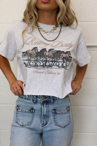 Riding Dirty Cropped Graphic Tee