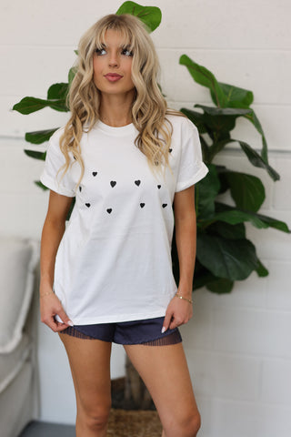 Sweetheart Scattered Heart Graphic T-Shirt
