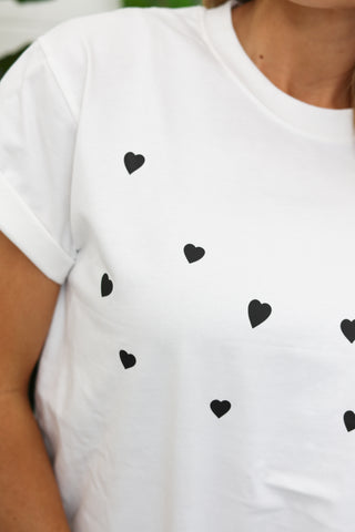 Sweetheart Scattered Heart Graphic T-Shirt