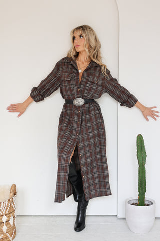 The Autumn Plaid Shirt Dress