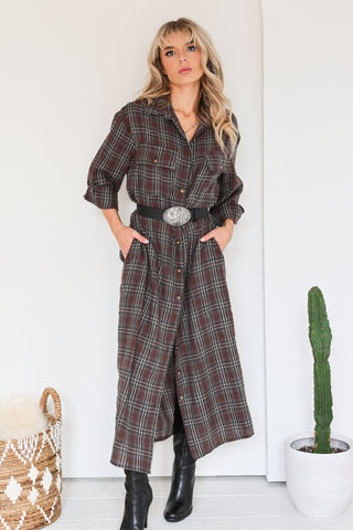 The Autumn Plaid Shirt Dress