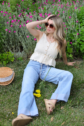 Meadow Tie-Waist Eyelet Tank