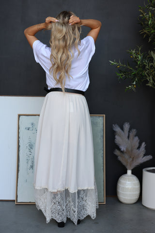 Sylvie Lace‑Trim Maxi Skirt
