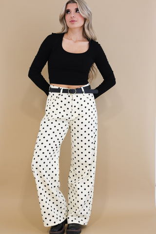 Daisy Dot Striaght-Leg Denim