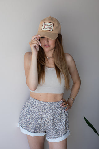 Jovi Leopard Cuffed Shorts