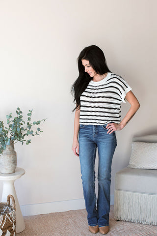 Samantha stripe Dolman Sweater top