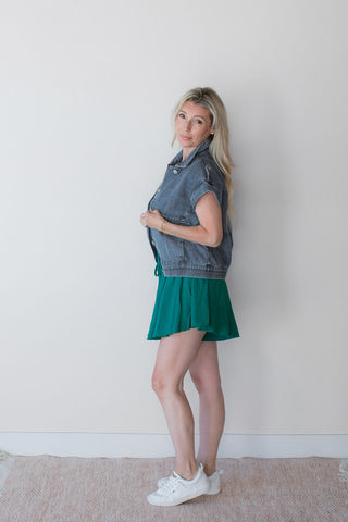 Ireland Dark Green High Waist Shorts