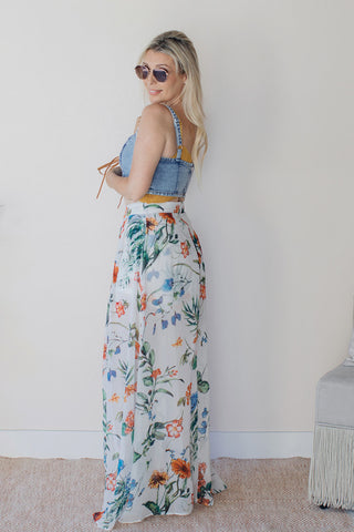 Garden Party Shorts with Maxi Overlay
