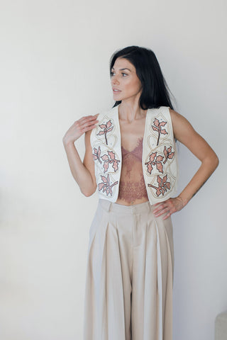 Boho Embroidered Floral Sleeveless vest