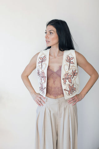 Boho Embroidered Floral Sleeveless vest