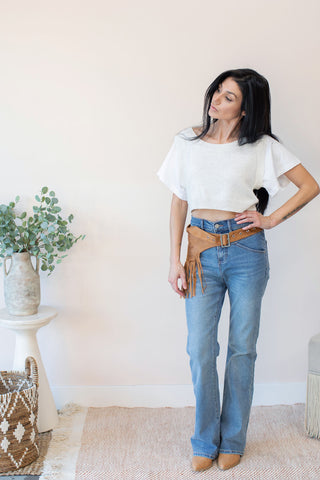 Gigi Knit Vest with Short Sleeve Top