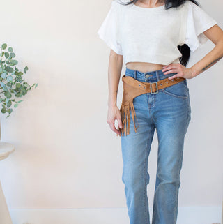 Rodeo Faux Suede Fringe Belt