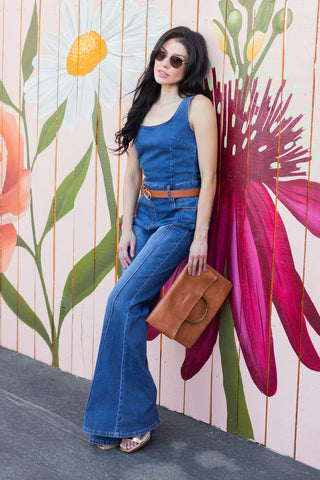 Jaded Sleeveless Wide Leg Denim Jumpsuit