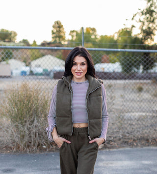 Willow Green Cropped Vest