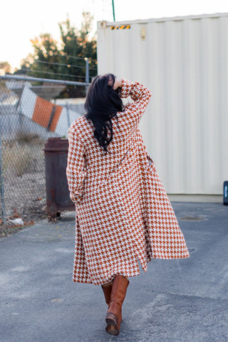 Berlin Houndstooth Long Coat