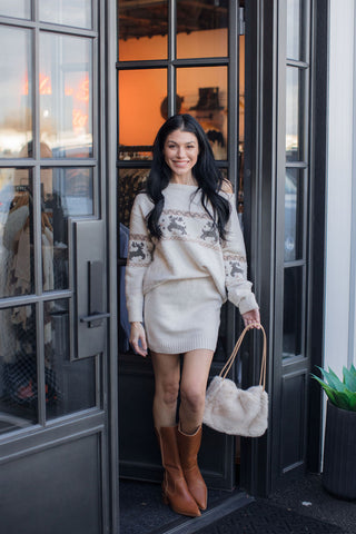 Frosty Reindeer Knit Skirt