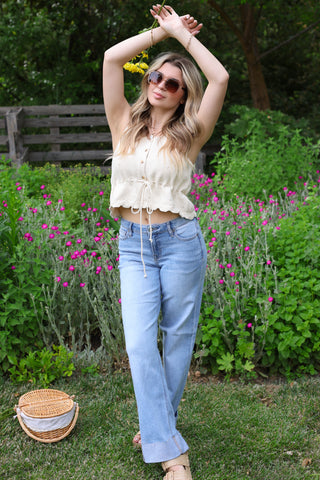 Meadow Tie-Waist Eyelet Tank