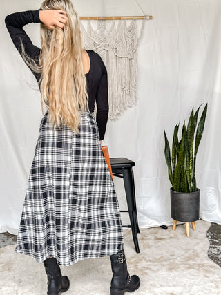 Haven Pleated Plaid Tie Skirt