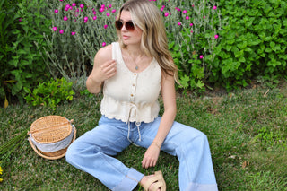 Meadow Tie-Waist Eyelet Tank