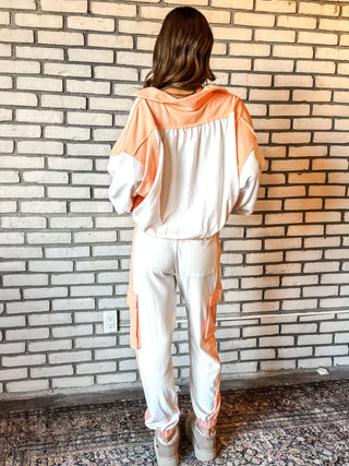 Alicia Cotton Terry Pants ~ Ecru/Apricot