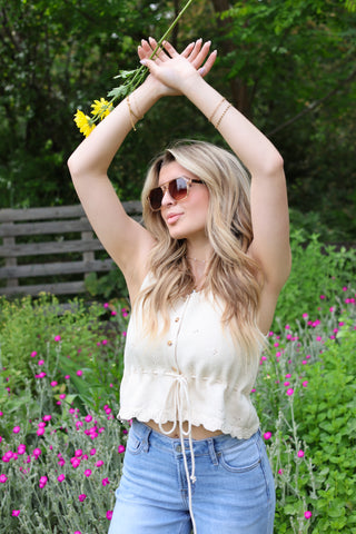Meadow Tie-Waist Eyelet Tank