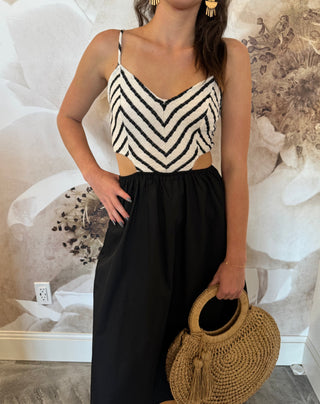 Emma Midi Dress ~ Black and White