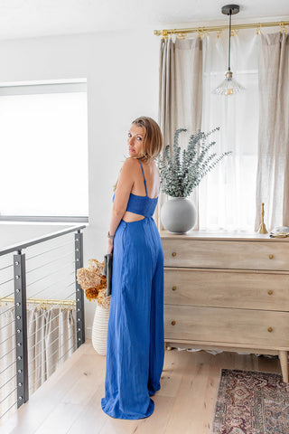 Breezy wide leg jumpsuit ~ Blue