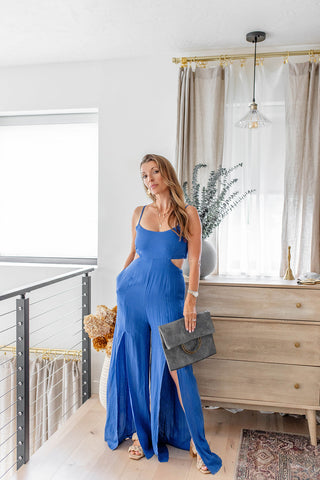 Breezy wide leg jumpsuit ~ Blue