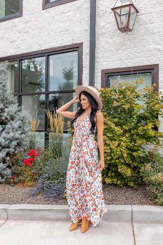 Summer nights floral chiffon maxi dress