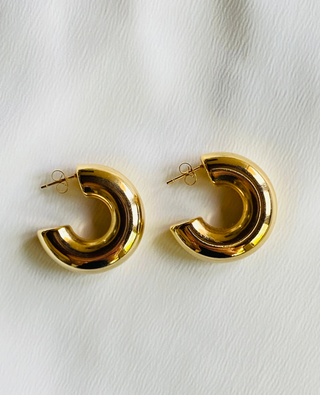 Daisy Thick Bubble Hoop Earrings