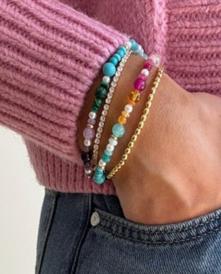 Multi Colored Glass Beaded Bracelet