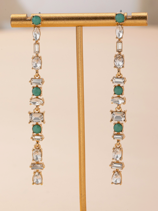 Turquoise and Crystal Drop Earrings