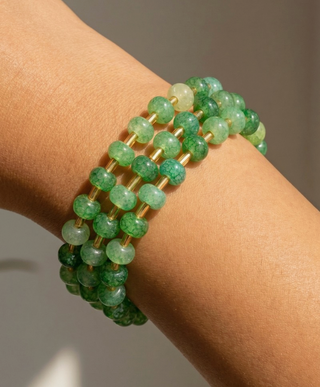 Marbled Stone Stretch Beaded Bracelet
