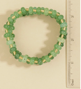 Marbled Stone Stretch Beaded Bracelet