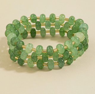 Marbled Stone Stretch Beaded Bracelet