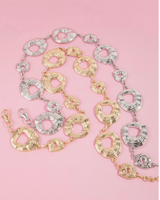 Hammered Open Ring Chain Belt