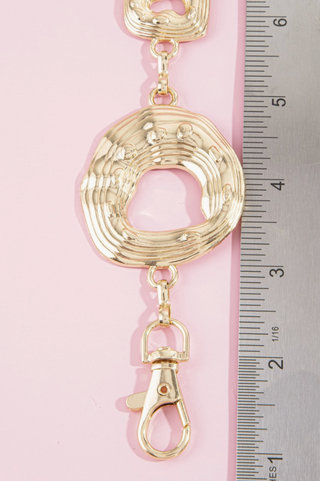 Hammered Open Ring Chain Belt
